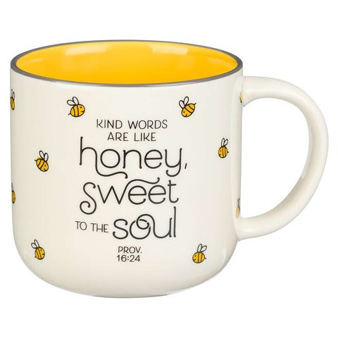 Honey Bee White and Yellow Ceramic Coffee Mug - Pro 16:24