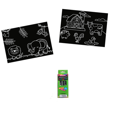Chalkboard MiniMats Farm & Jungle Coloring Kit