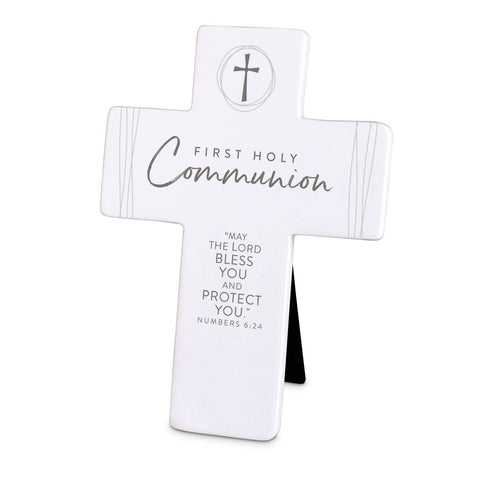 Tabletop Cross Holy Communion White