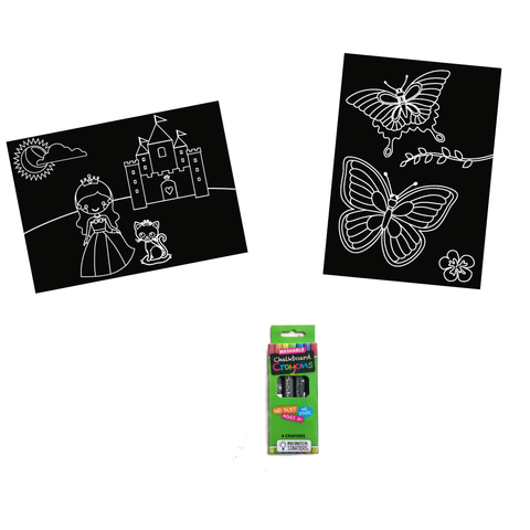 Chalkboard MiniMats Princess & Butterfly Coloring Kit