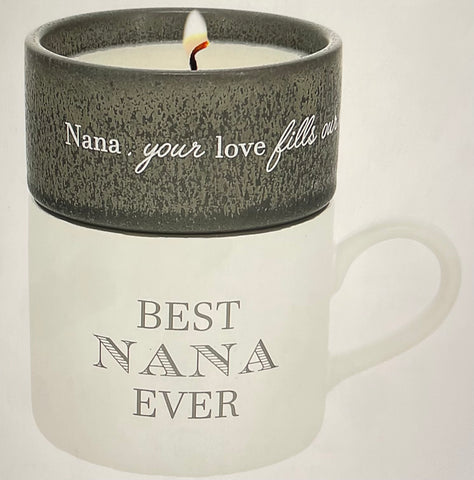Nana - Stacking Mug and Candle Set 100% Soy Wax Scent: Tranquility