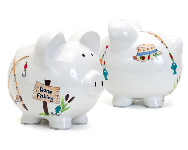 Child to Cherish Gone Fishing Large Piggy Bank