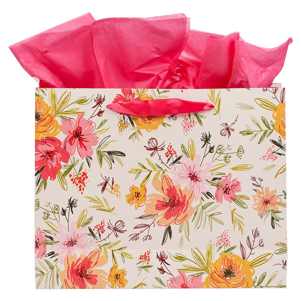 Best Mom Ever Pink Floral Large Gift Bag with Card - Isaiah