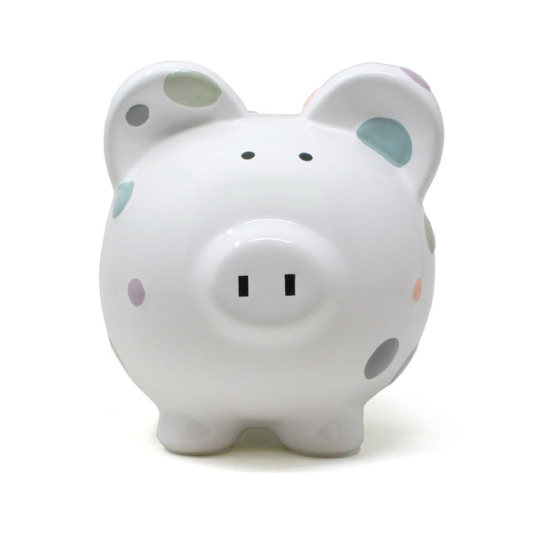 Child to Cherish Pastel Polka Dot Piggy Bank