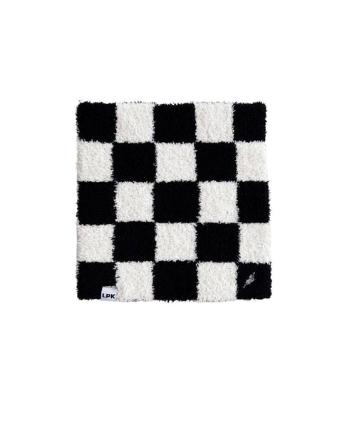 Lucky Panda Kids Checkered Plush Lovey | Black