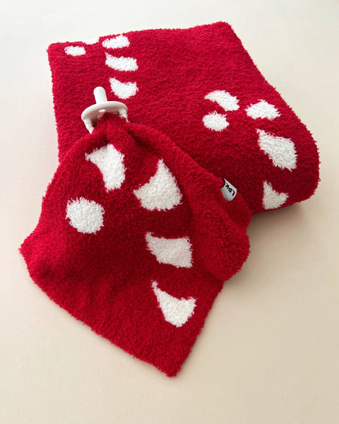 Lucky Panda Kids Christmas Fuzzy Blanket | Candy Cane