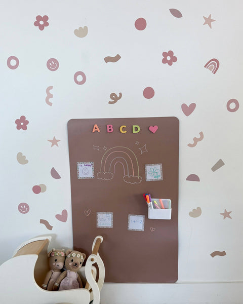 Peel & Stick Fabric Wall Stickers - Abstract Shapes (Girly)