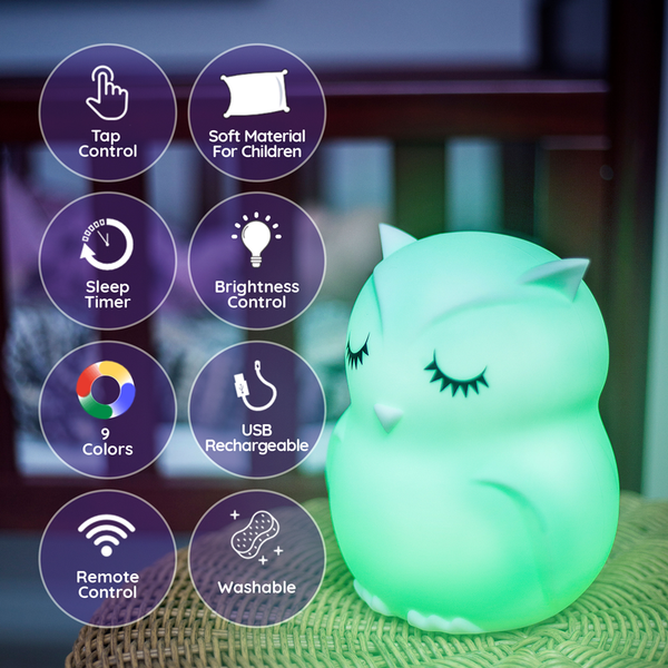 Lumipets® LED Owl Night Light w/ Remote