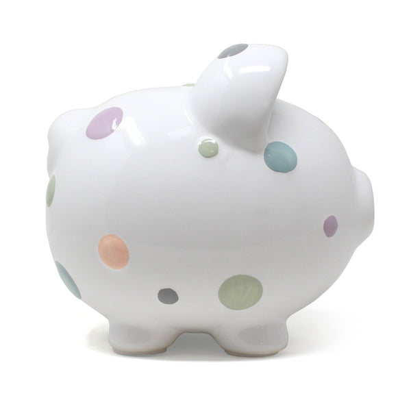 Child to Cherish Pastel Polka Dot Piggy Bank