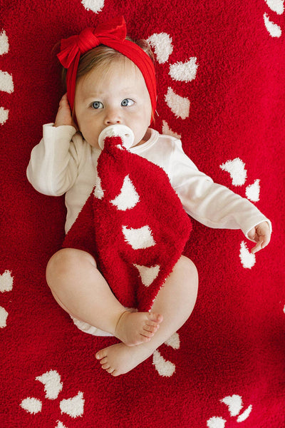 Lucky Panda Kids Christmas Fuzzy Blanket | Candy Cane
