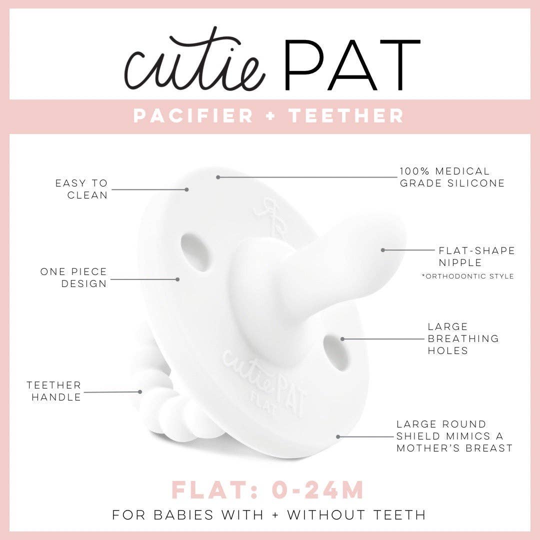 Cutie PAT Flat (0-24m) Pacifier Teether Sets – Posey Jett's