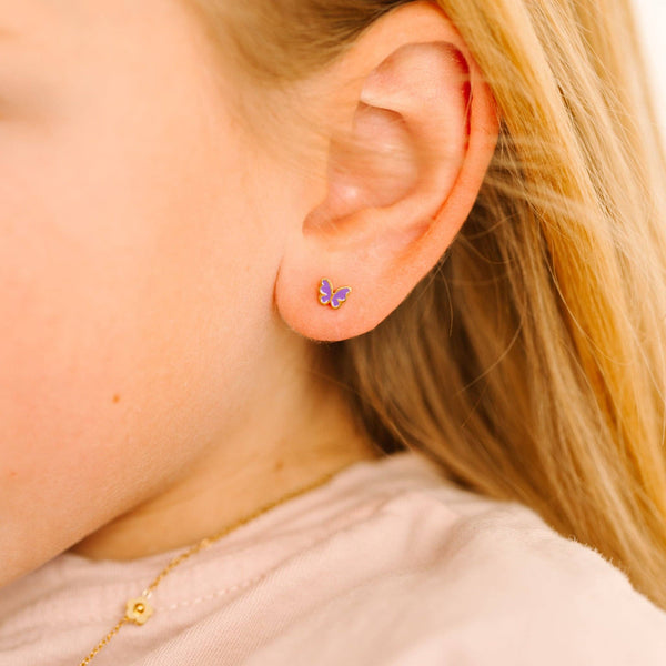 Pierced Tiny Purple Butterfly