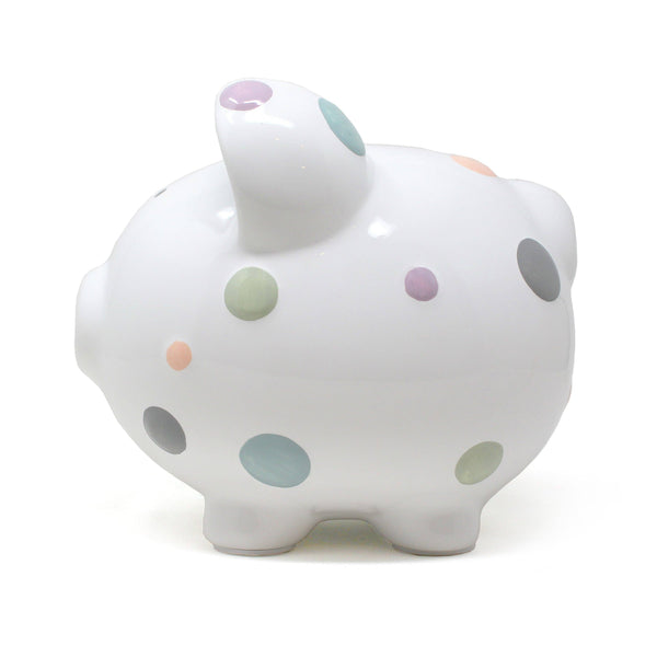 Child to Cherish Pastel Polka Dot Piggy Bank