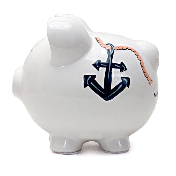 Child to Cherish Nautical Large Piggy Bank