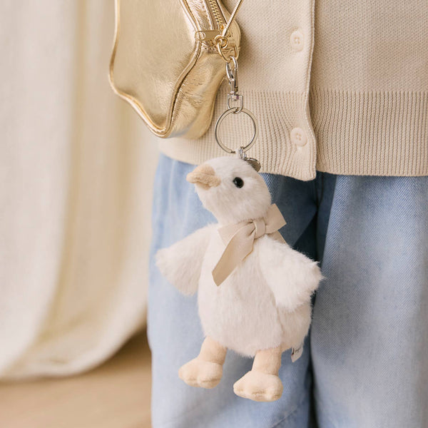 Snuggle Bunnies Plush Duck Keychain with Bow - Rosie the Duck (6")