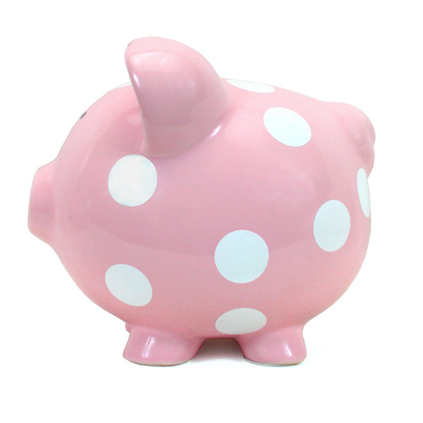 Child to Cherish Pink Polka Dot Piggy Bank