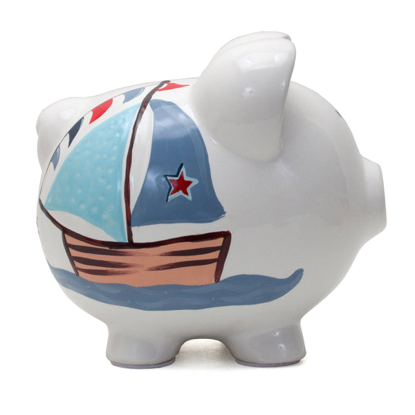 Child to Cherish Nautical Large Piggy Bank