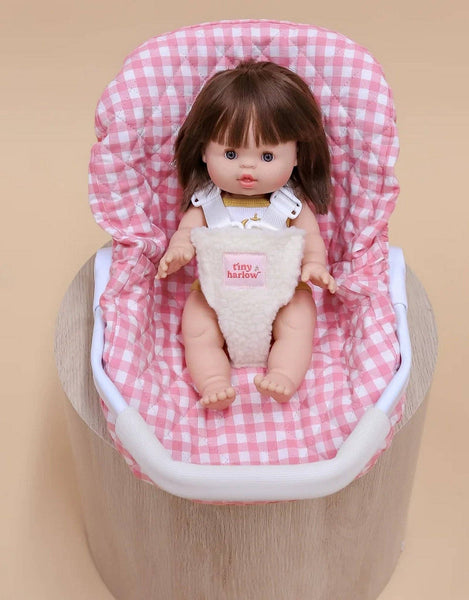 Doll Car Seat - Pink Gingham - Tiny Harlow