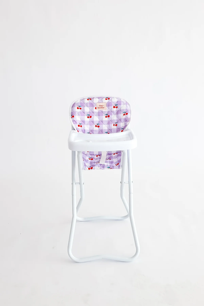 Doll High Chair - Cherry Gingham - Tiny Harlow