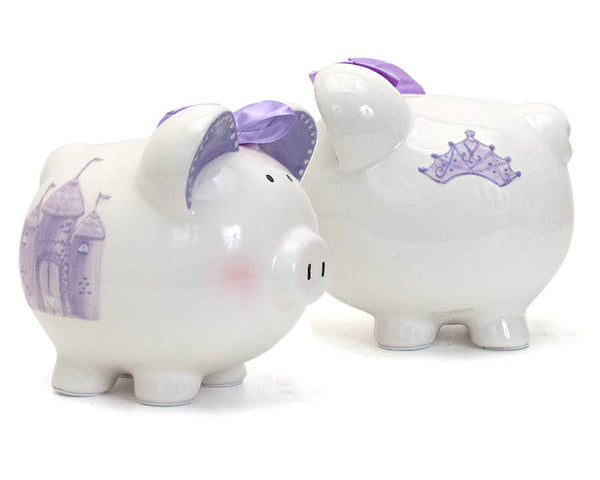 Child to Cherish Lavender Fairytale Castle Large Piggy Bank