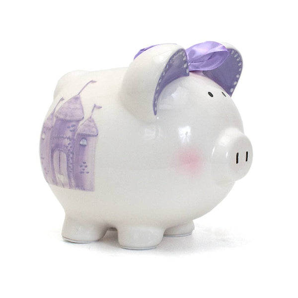 Child to Cherish Lavender Fairytale Castle Large Piggy Bank