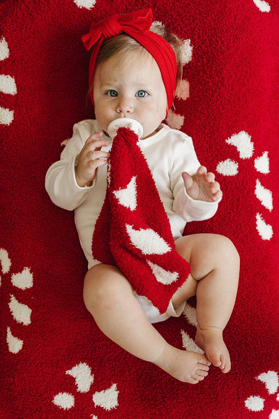 Lucky Panda Kids Christmas Fuzzy Blanket | Candy Cane