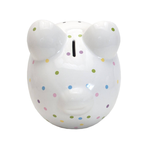 Child to Cherish Confetti Dot Ceramic Piggy Bank