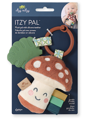 Itzy Pal™ Plush + Teether: NEW Mushroom