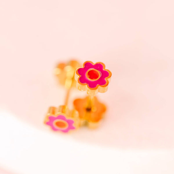 Pierced Tiny Pink Flower
