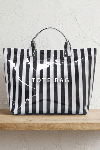 Black and White Striped TOTE BAG