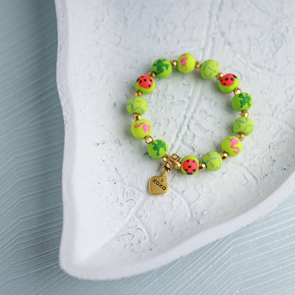 Ladybug Green Girls Bracelet
