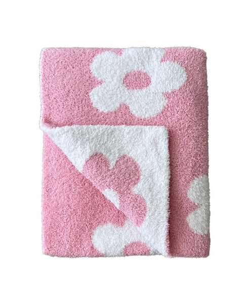 Lucky Panda Kids Daisy Baby Blanket | Pink