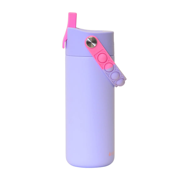 Fidget Handle Kids Stainless Bottle 18oz Lilac Tie Dye
