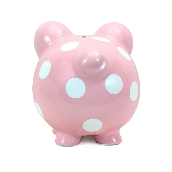 Child to Cherish Pink Polka Dot Piggy Bank