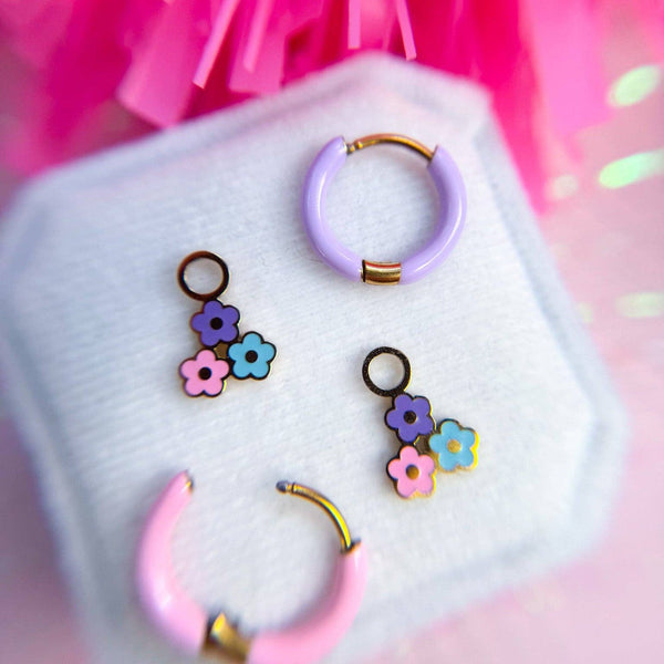 Flower Power Huggie Charms