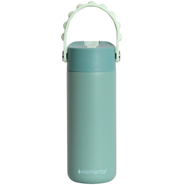 Fidget Handle Kids Stainless Bottle 18oz Sage
