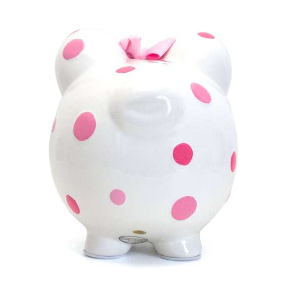 Child to Cherish Pink Polka Dot Piggy Bank