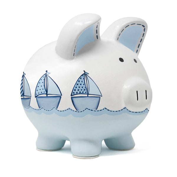 Child to Cherish Triple Sailboat Large Piggy Bank