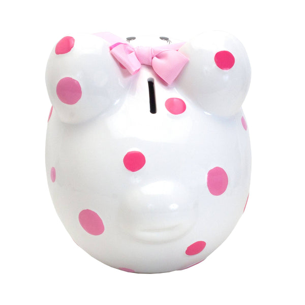 Child to Cherish Pink Polka Dot Piggy Bank