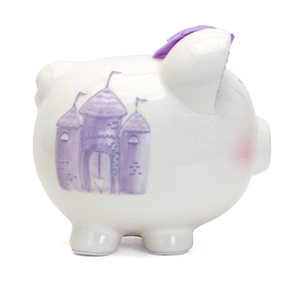 Child to Cherish Lavender Fairytale Castle Large Piggy Bank