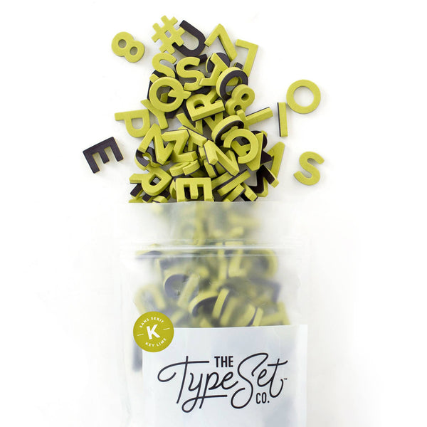 1" 200pc Key Lime Magnetic Letters