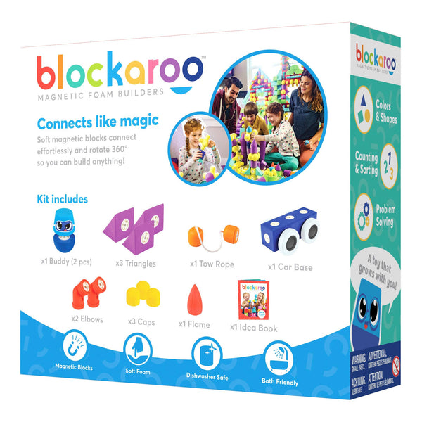 Blockaroo Magnetic Foam Blocks - Medium - Roadster (13pc)