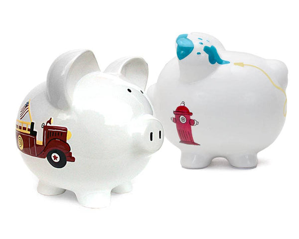 Child to Cherish Firetruck Large Piggy Bank
