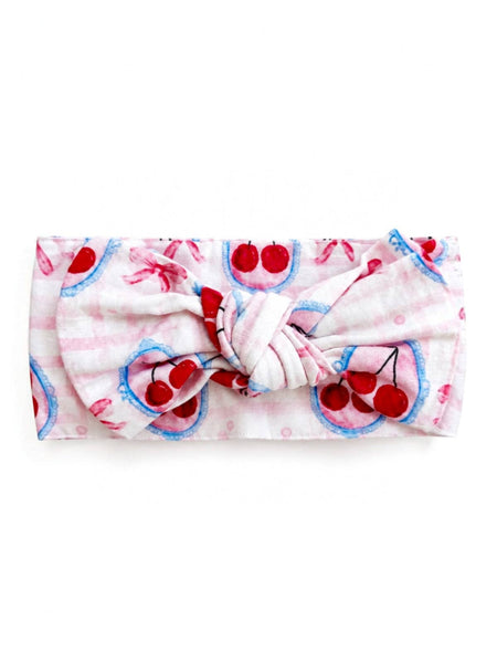 Spearmint Love Knot Bow, Coquette Cherries