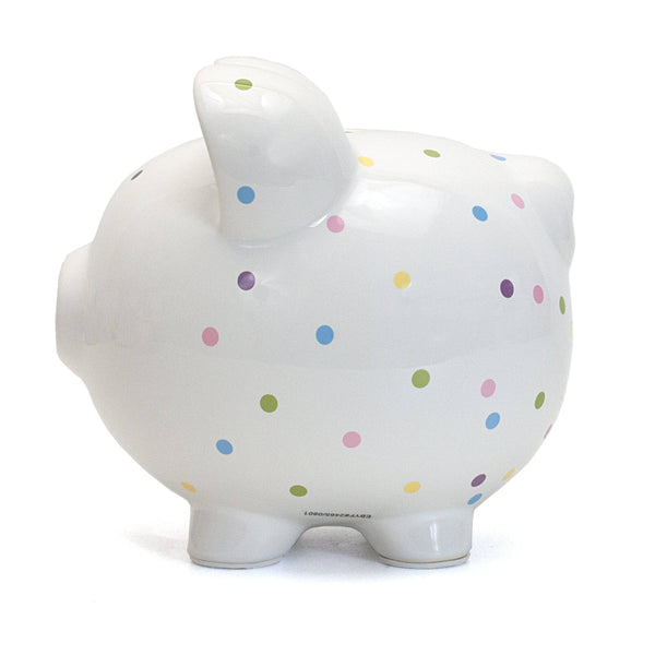 Child to Cherish Confetti Dot Ceramic Piggy Bank