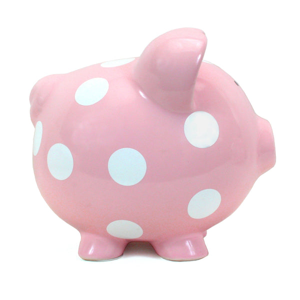 Child to Cherish Pink Polka Dot Piggy Bank