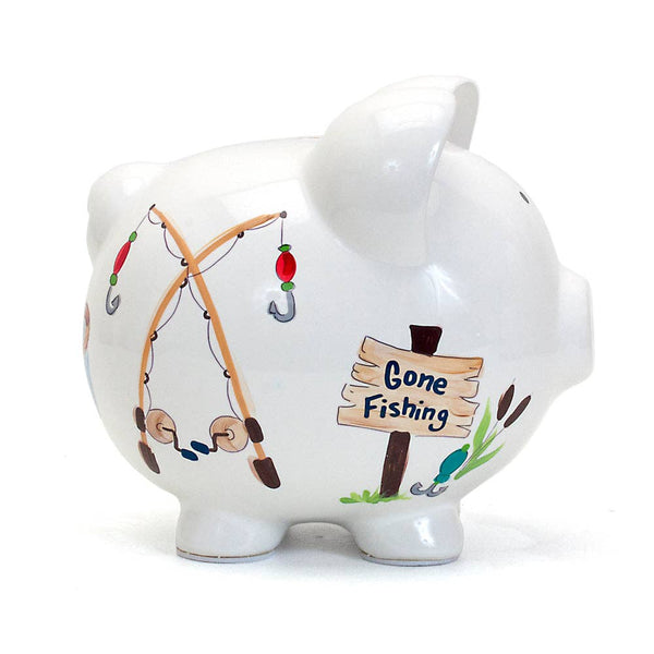 Child to Cherish Gone Fishing Large Piggy Bank