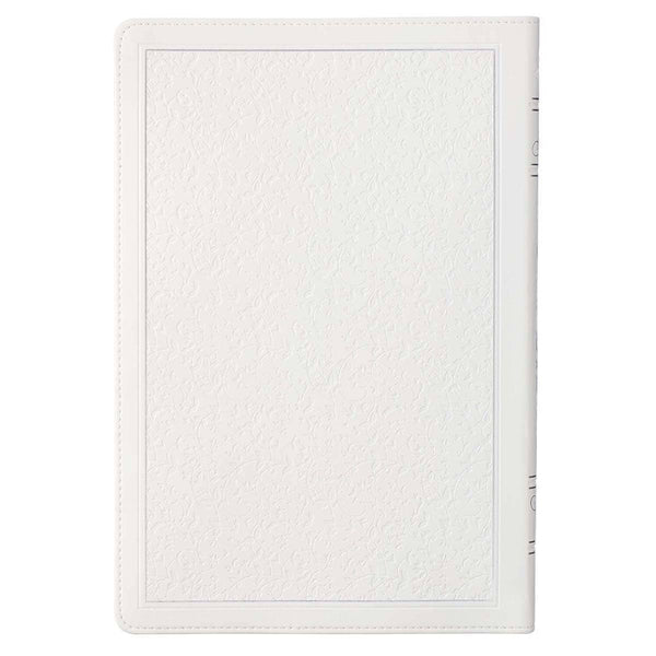 White Faux Leather Large Print Thinline KJV Bible with Thumb