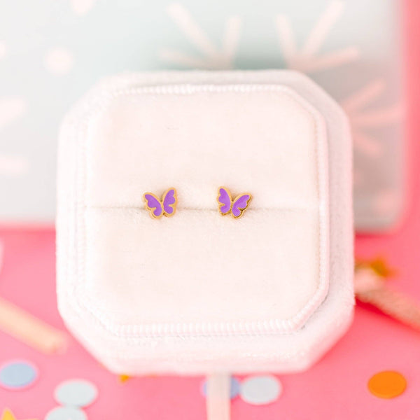 Pierced Tiny Purple Butterfly