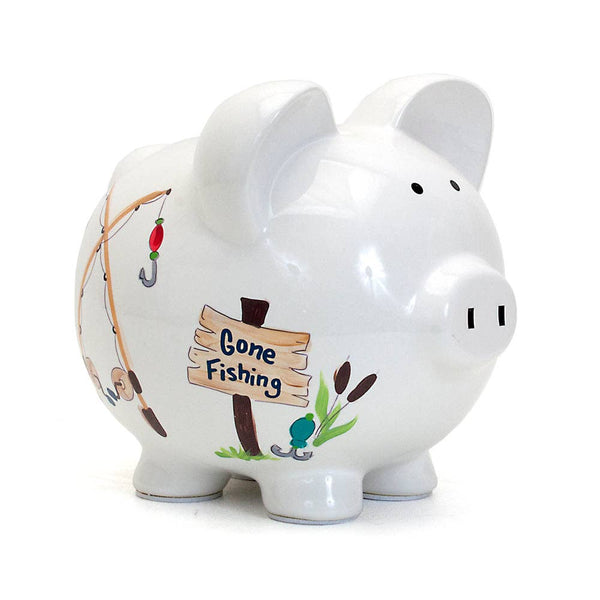 Child to Cherish Gone Fishing Large Piggy Bank